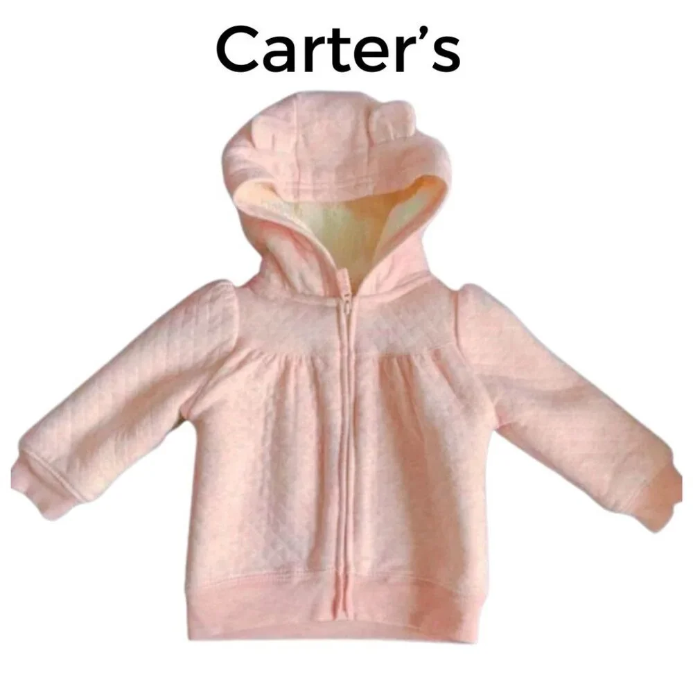 Carter’s pink hooded sweater jacket for baby size 6-9 months